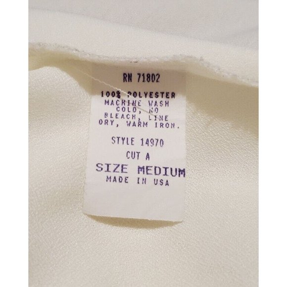 Vtg F Stop Button Down Blouse Shirt Long Sleeve Cottagecore Modest Women Medium - Picture 4 of 4